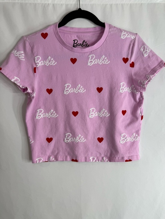 Barbie Tops - Barbie Pink Logo & Heart Print Cropped Tee – Size XL